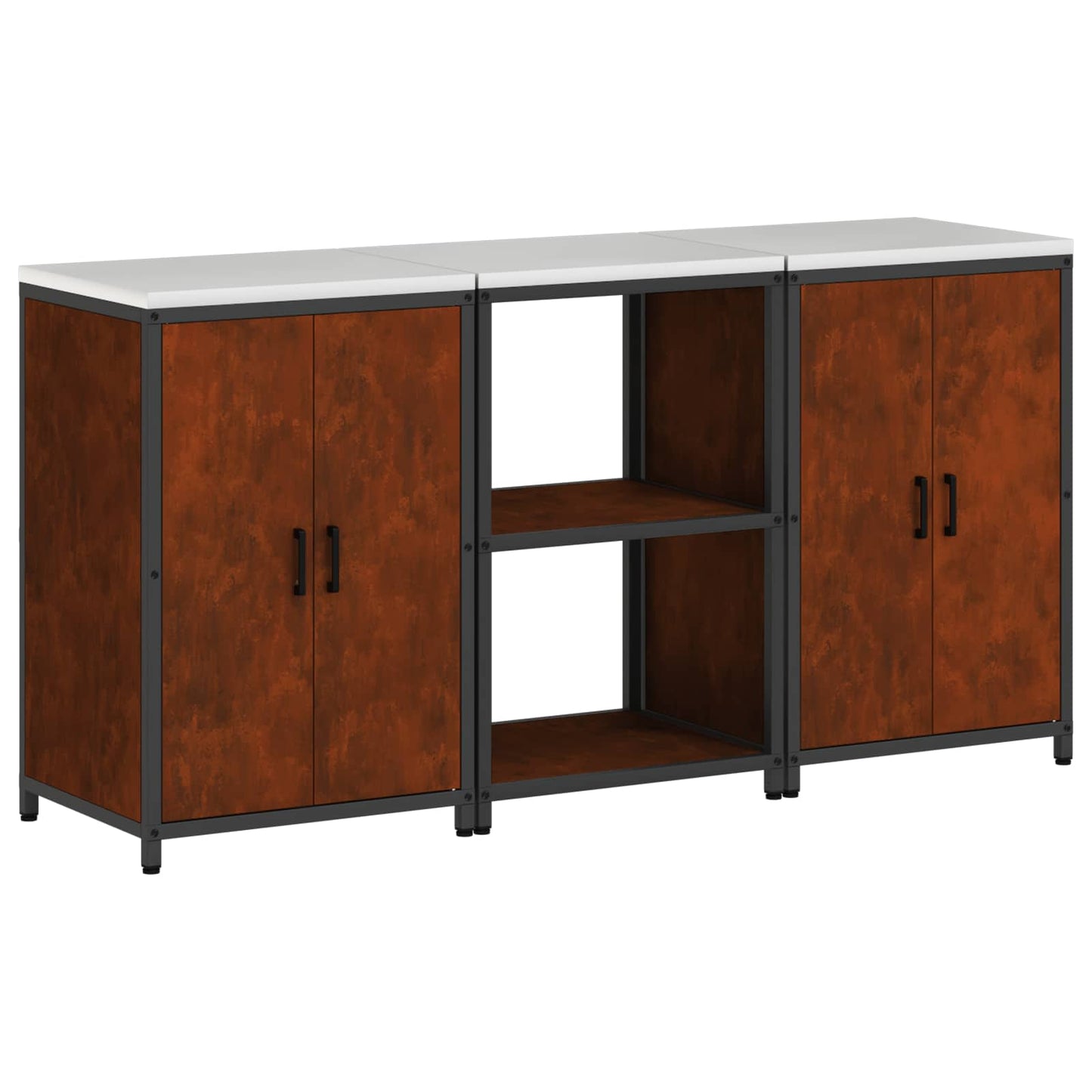 Set di Stoccaggio per Cucina con lo scaffale 3 pcs Ruggine
