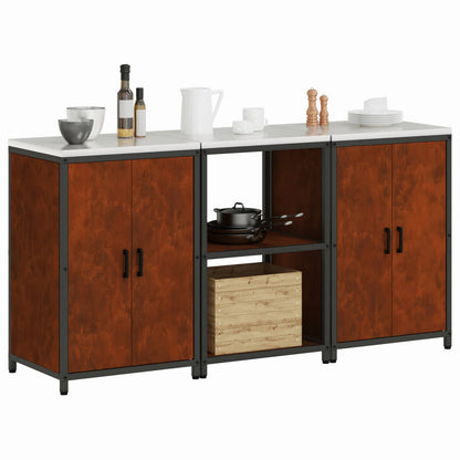 Set di Stoccaggio per Cucina con lo scaffale 3 pcs Ruggine