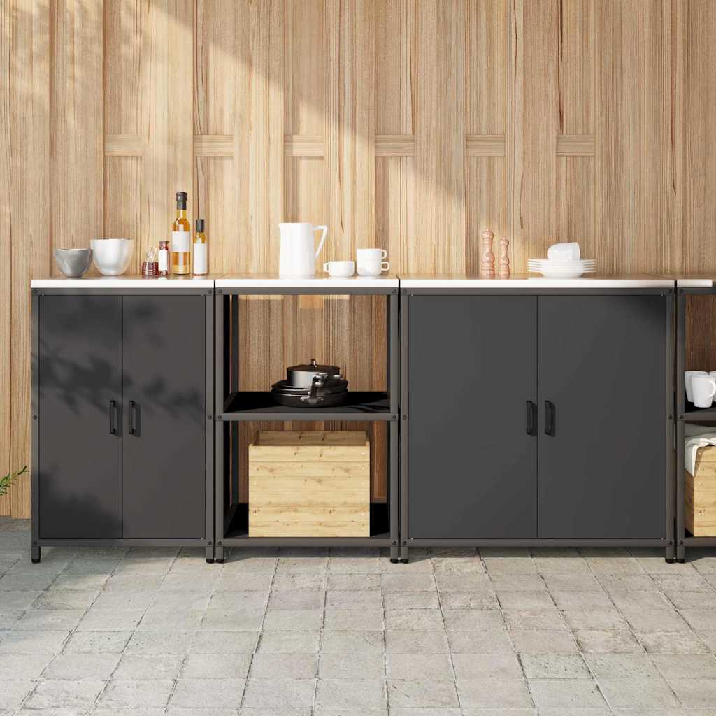 Set di Stoccaggio per Cucina con lo scaffale 3 pcs Nero