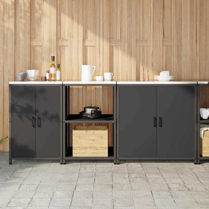 Set di Stoccaggio per Cucina con lo scaffale 3 pcs Nero