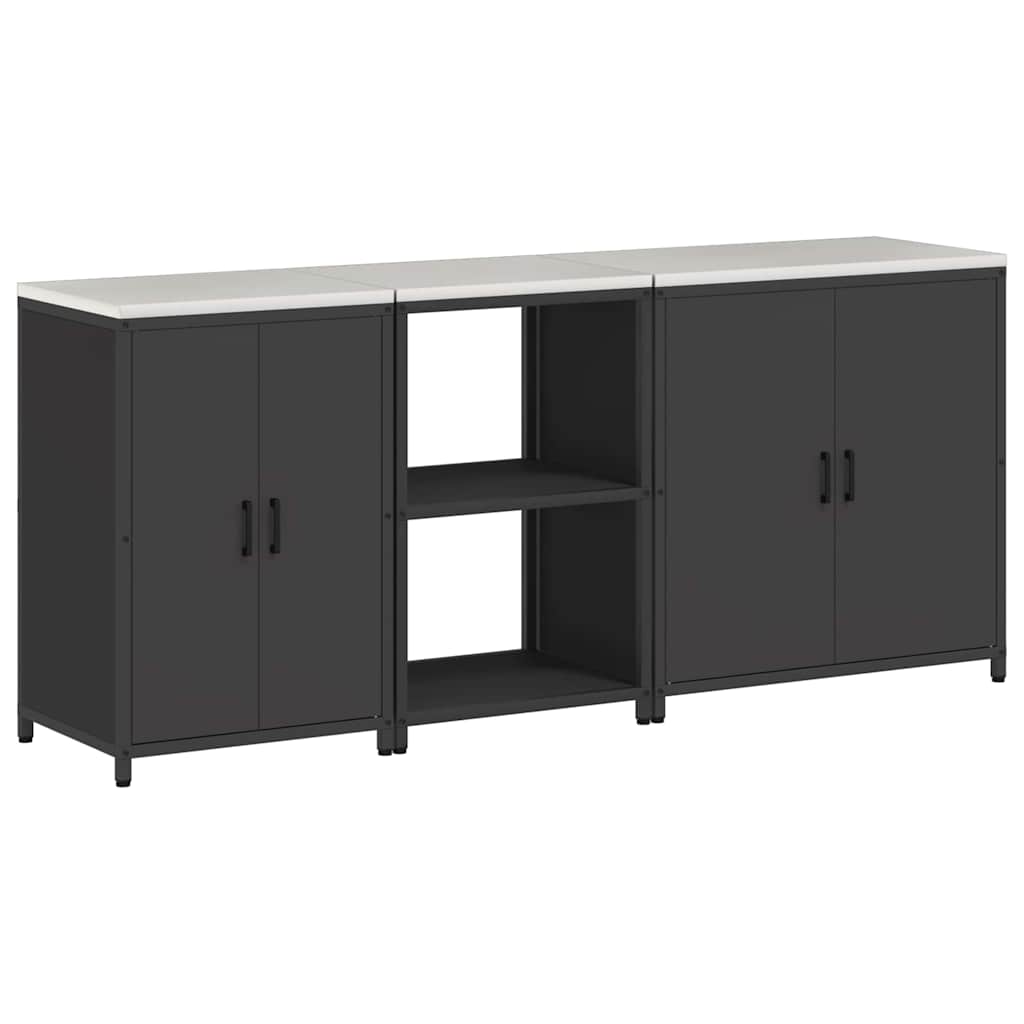 Set di Stoccaggio per Cucina con lo scaffale 3 pcs Nero