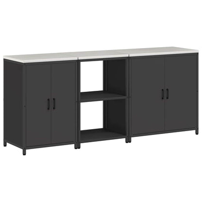 Set di Stoccaggio per Cucina con lo scaffale 3 pcs Nero