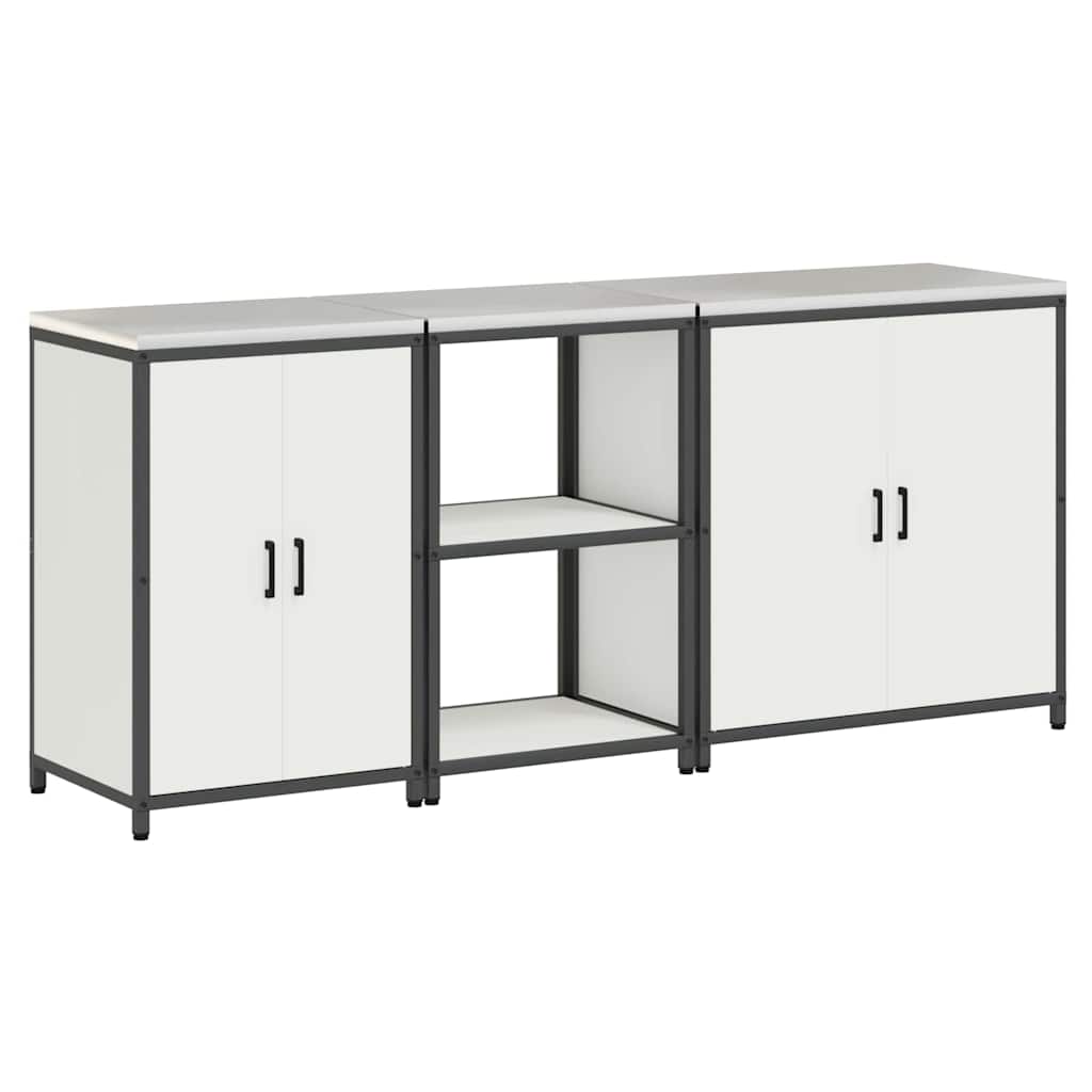 Set di Stoccaggio per Cucina con lo scaffale 3 pcs Bianco