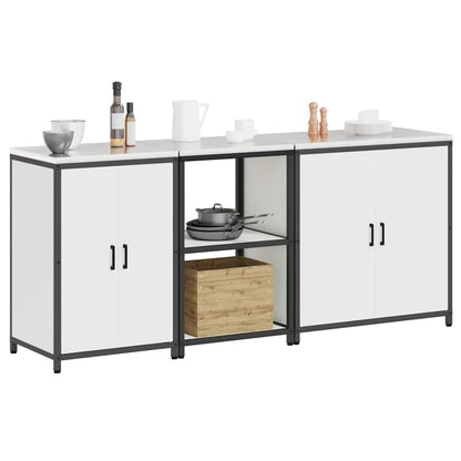 Set di Stoccaggio per Cucina con lo scaffale 3 pcs Bianco