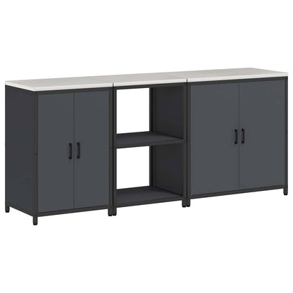 Set di Stoccaggio per Cucina con lo scaffale 3 pcs Antracite