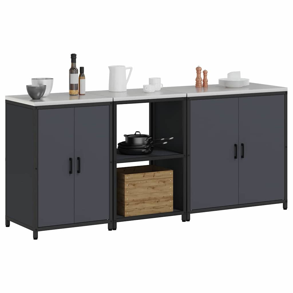 Set di Stoccaggio per Cucina con lo scaffale 3 pcs Antracite