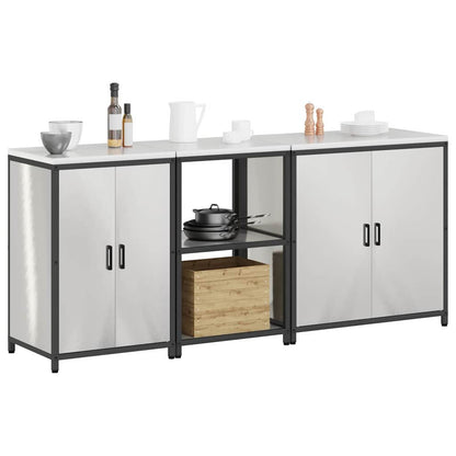 Set di Stoccaggio per Cucina 3 pcs Argento Acciaio inossidabile