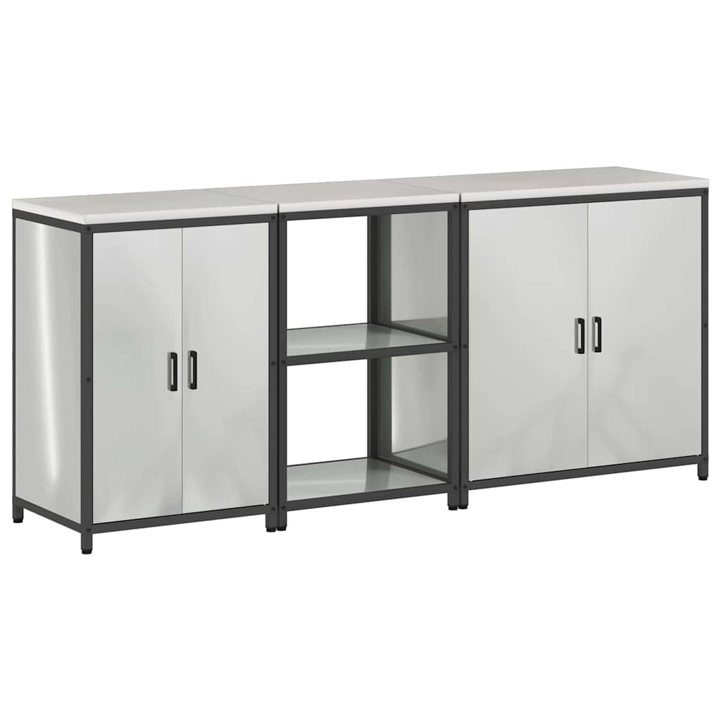Set di Stoccaggio per Cucina 3 pcs Argento Acciaio zincato