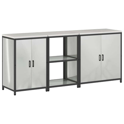 Set di Stoccaggio per Cucina 3 pcs Argento Acciaio zincato