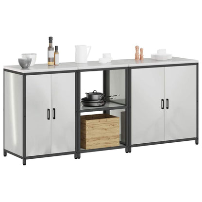 Set di Stoccaggio per Cucina 3 pcs Argento Acciaio zincato