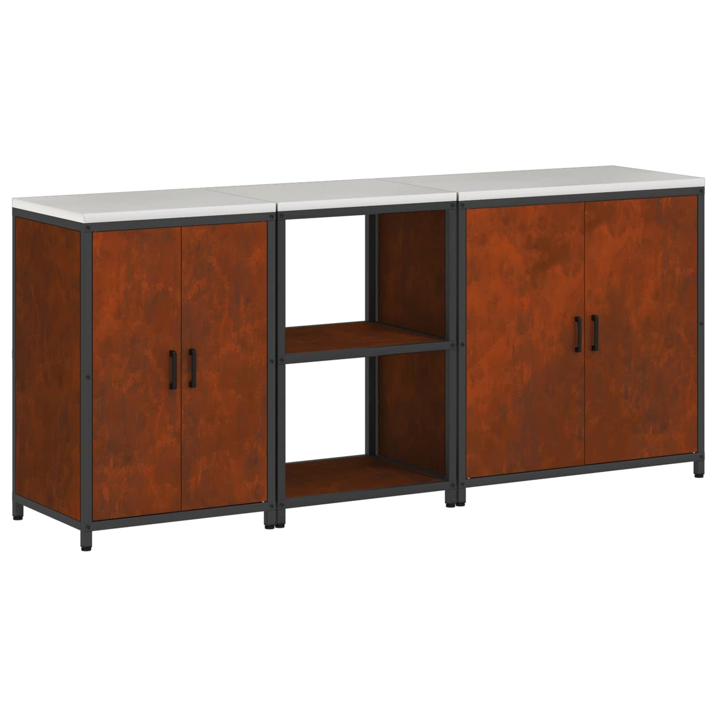 Set di Stoccaggio per Cucina con lo scaffale 3 pcs Ruggine