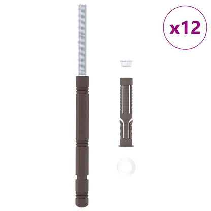 Supporti per Mensole Flottanti 12 pcs Beige Ã˜14 x 210 mm