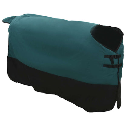 Coperta per Cavalli Verde Scuro e Nero 135 cm Poliestere