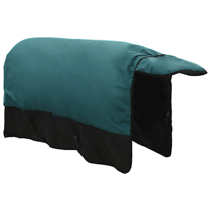 Coperta per Cavalli Verde Scuro e Nero 135 cm Poliestere