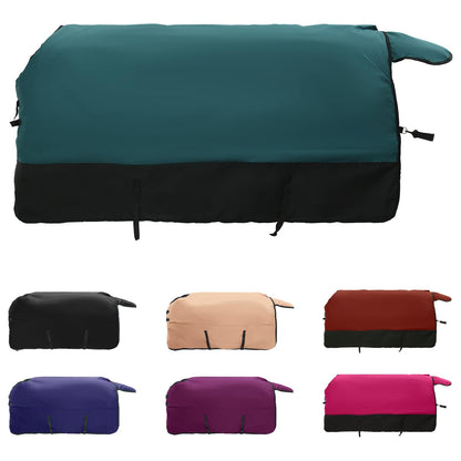 Coperta per Cavalli Verde Scuro e Nero 155 cm Poliestere