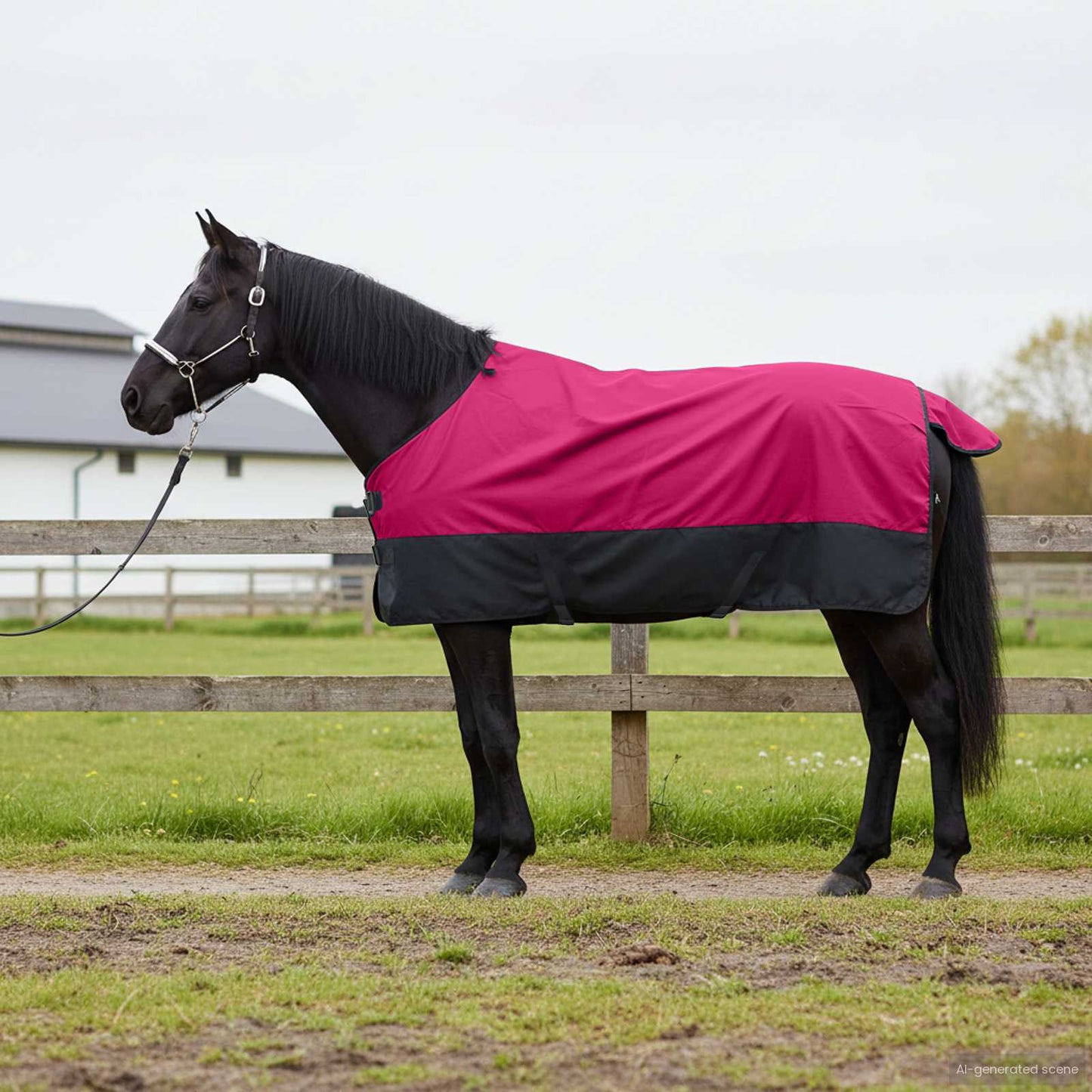 Coperta per Cavalli Rosa e Nero 85 cm Poliestere