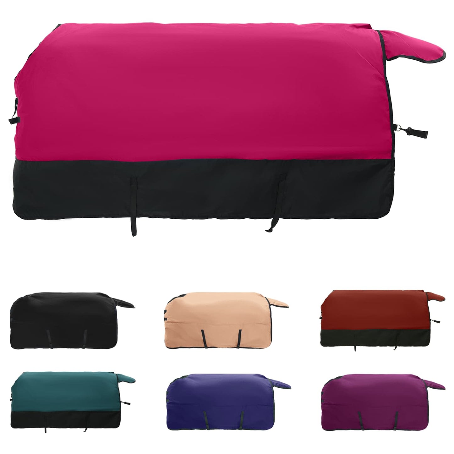 Coperta per Cavalli Rosa e Nero 115 cm Poliestere