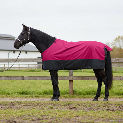 Coperta per Cavalli Rosa e Nero 145 cm Poliestere