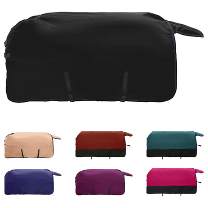 Coperta per Cavalli Verde Scuro e Nero 135 cm Poliestere