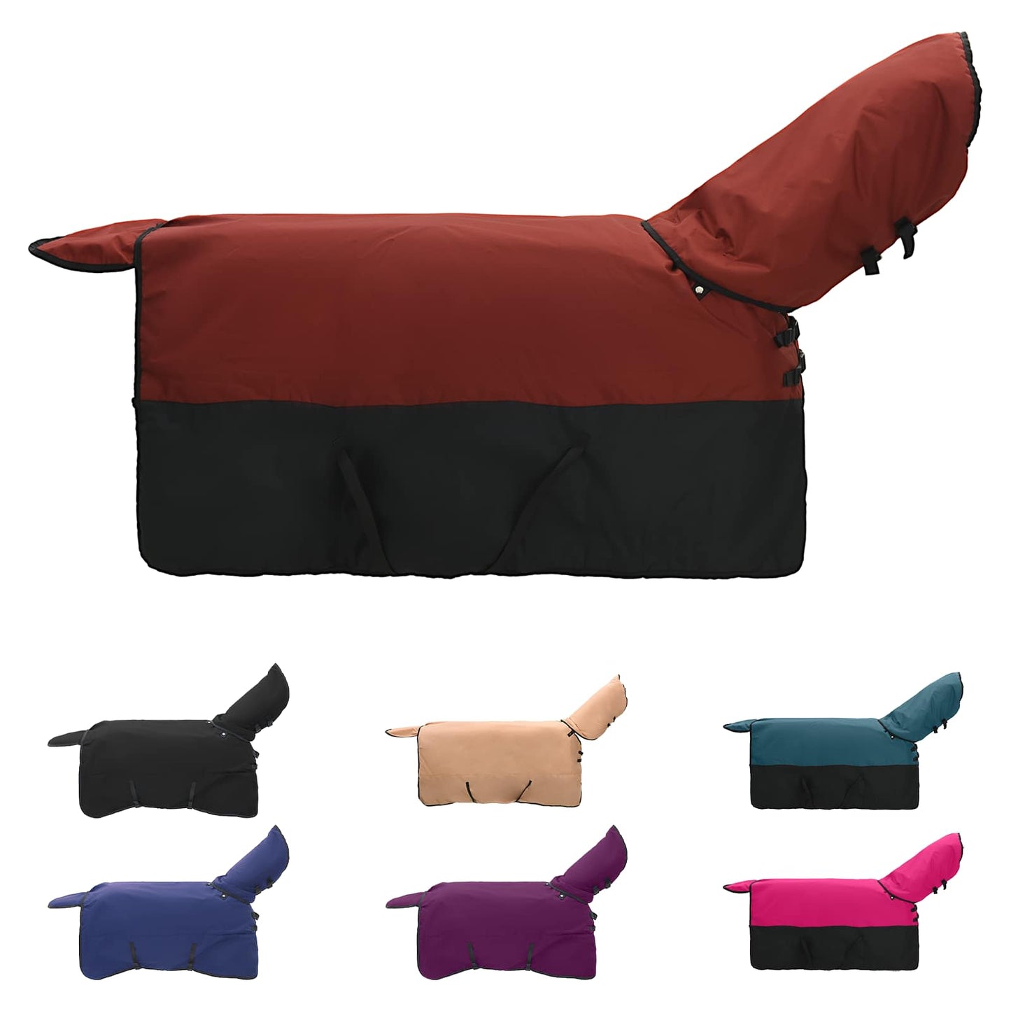 Coperta per Cavalli Verde Scuro e Nero 95 cm Poliestere