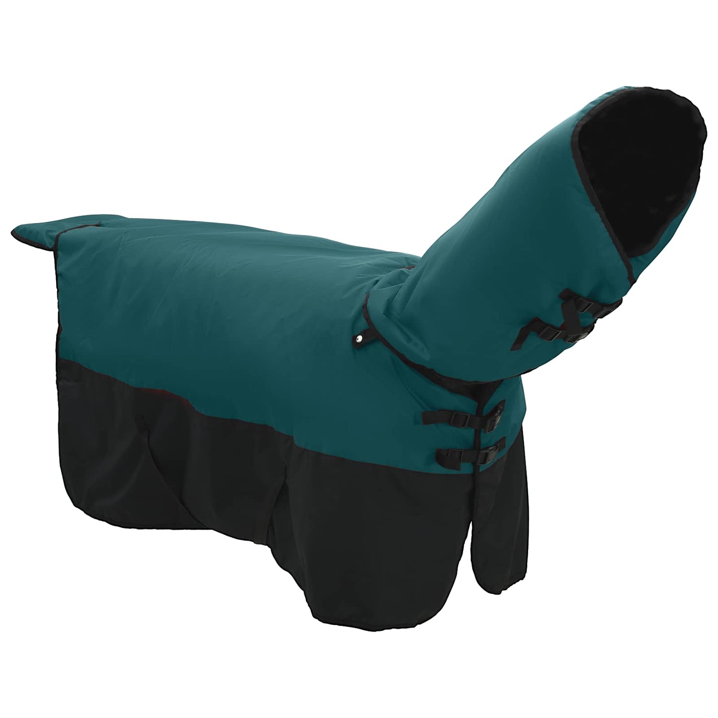 Coperta per Cavalli Verde Scuro e Nero 105 cm Poliestere