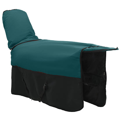 Coperta per Cavalli Verde Scuro e Nero 165 cm Poliestere