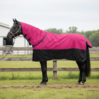 Coperta per Cavalli Rosa e Nero 105 cm Poliestere