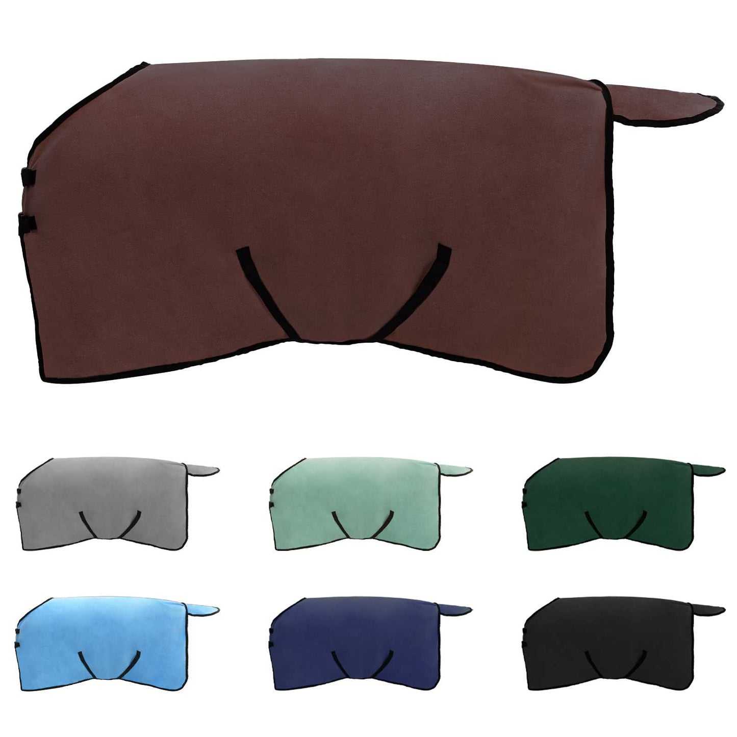 Coperta per Cavalli Marrone Scuro Completo Poliestere