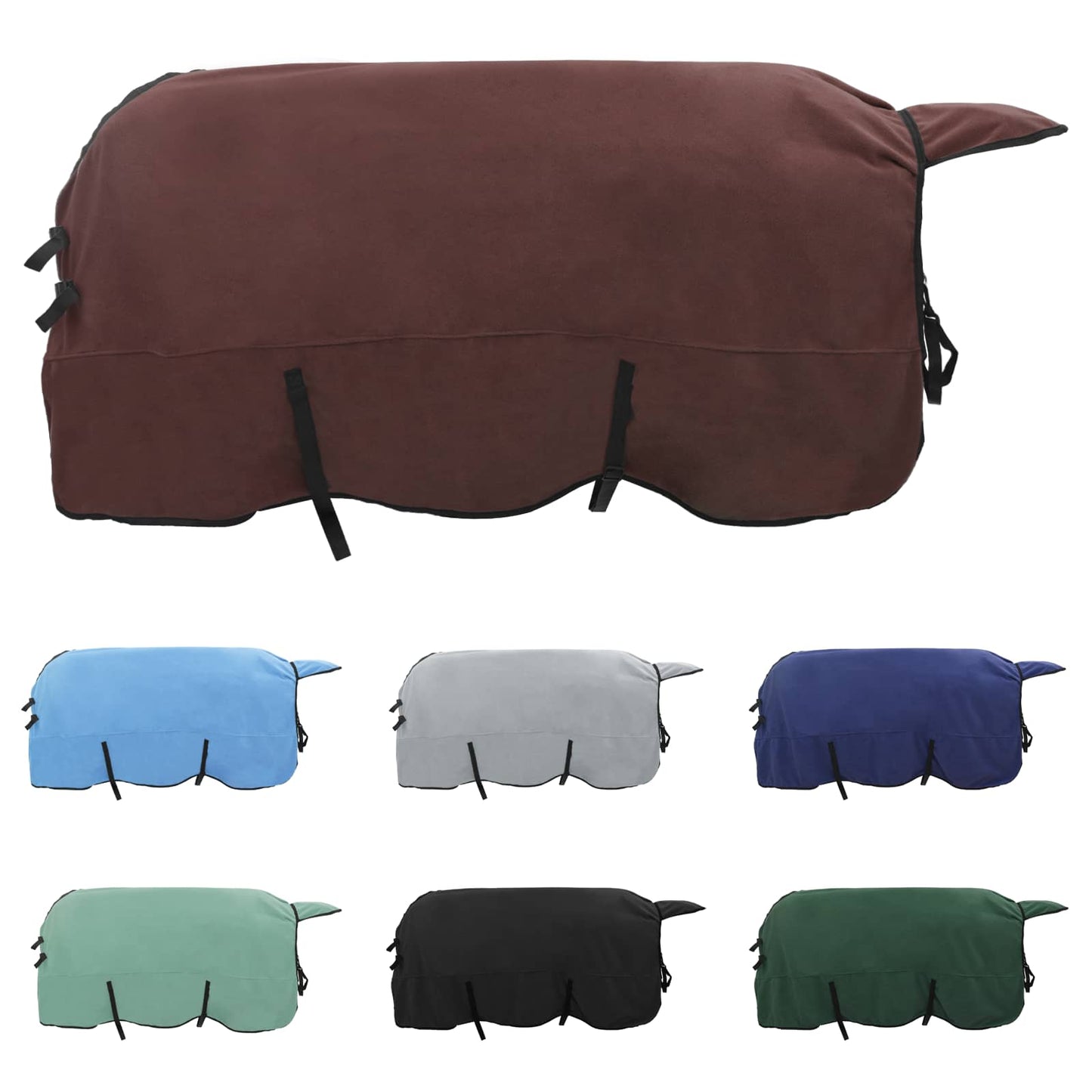Coperta per Cavalli Marrone Scuro Completo Poliestere