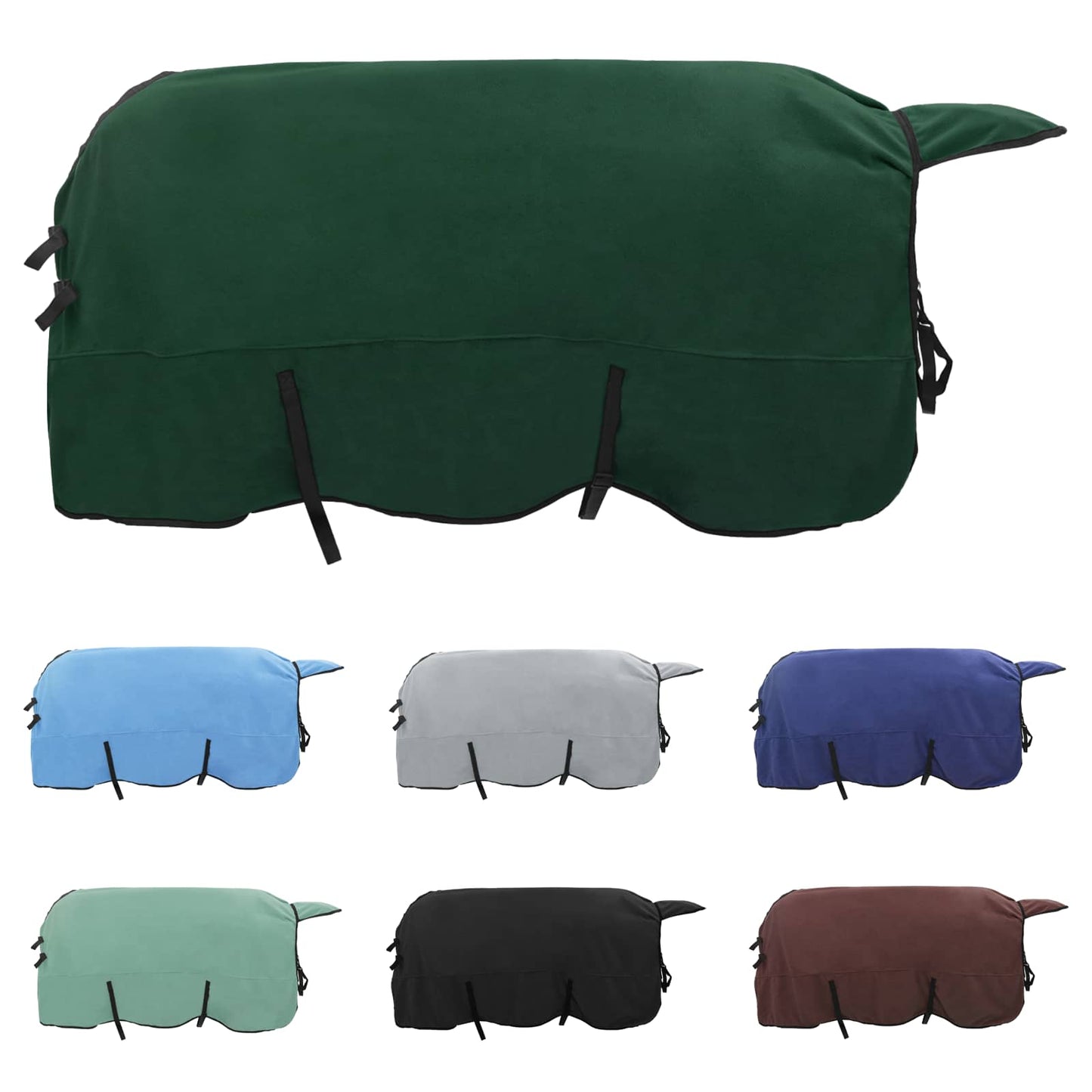 Coperta per Cavalli Verde scuro completo Poliestere