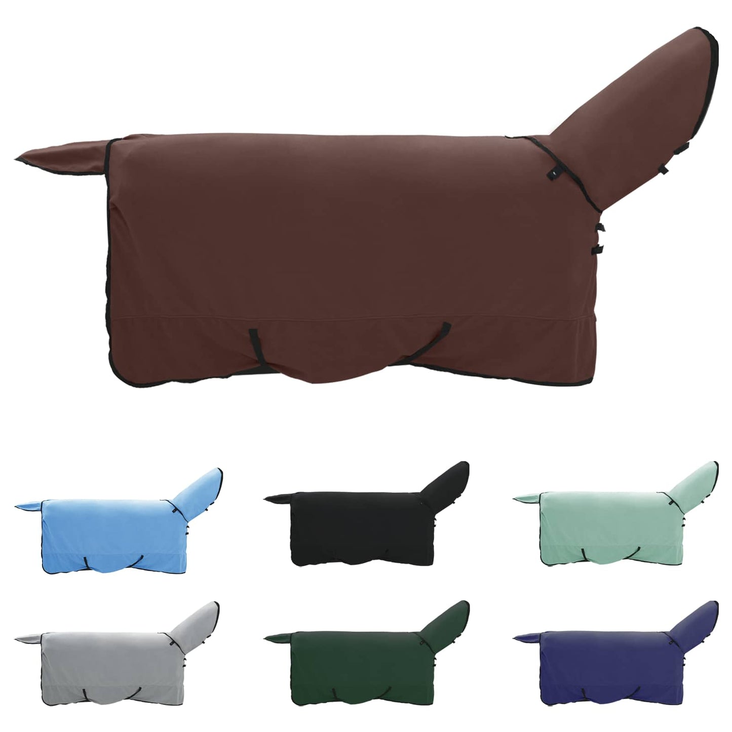 Coperta per Cavalli Marrone Scuro Completo Poliestere