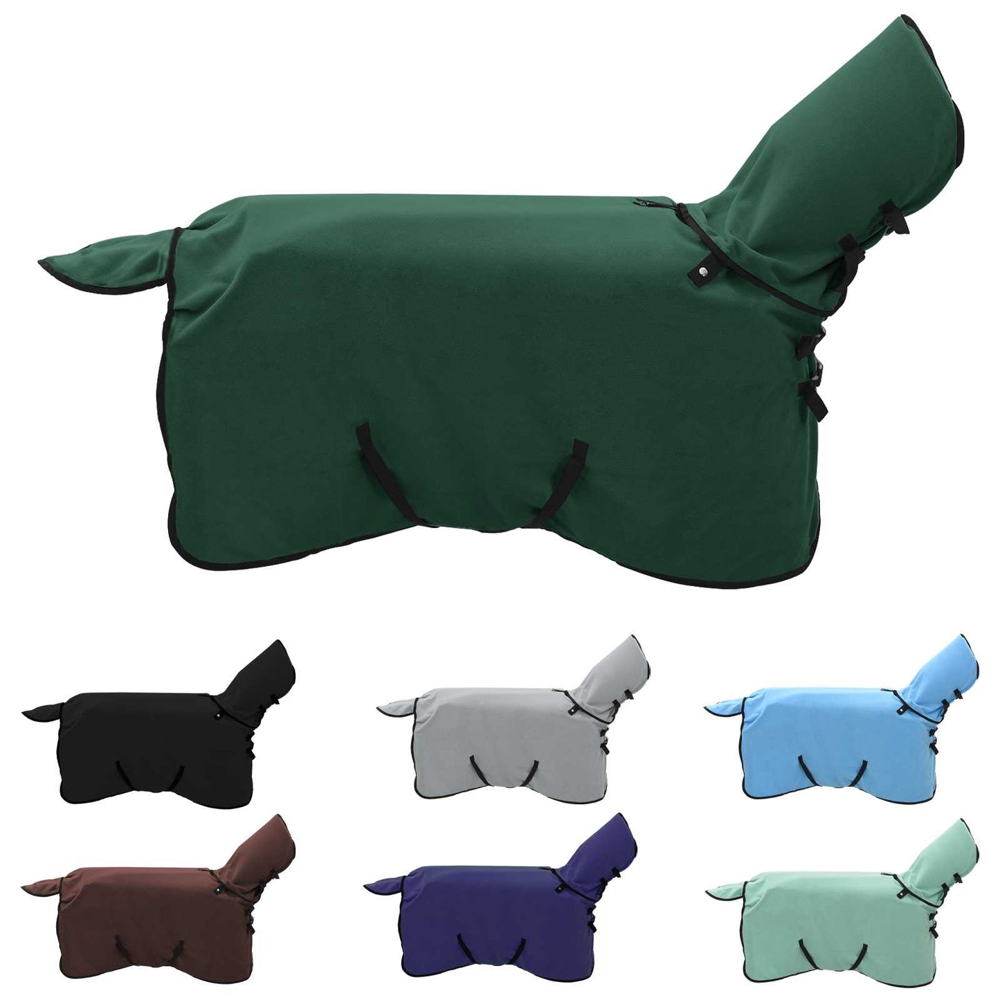 Coperta per Cavalli Verde scuro completo Poliestere