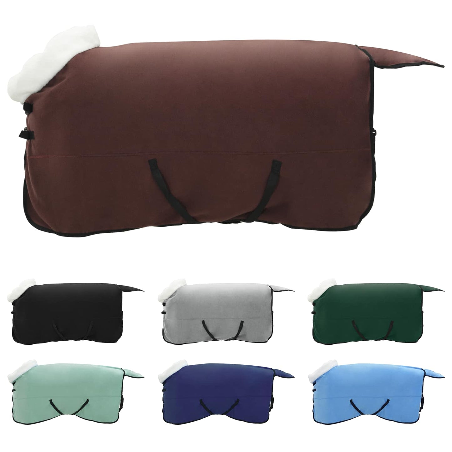 Coperta per Cavalli Marrone Scuro Completo 125 cm Felpa in pile