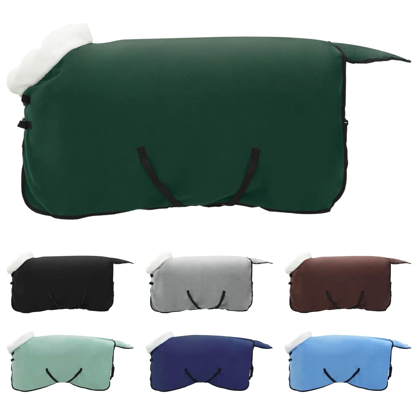 Coperta per Cavalli Verde scuro completo 85 cm Felpa in pile
