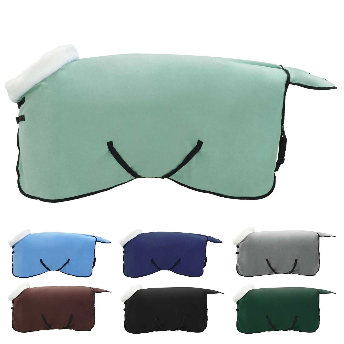 Coperta per Cavalli Verde scuro completo 75 cm Felpa in pile