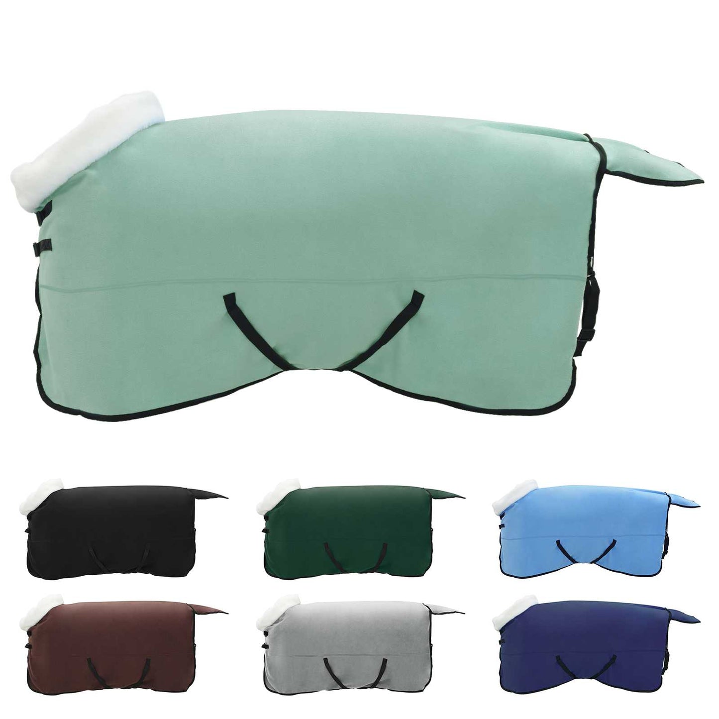 Coperta per Cavalli Verde scuro completo 155 cm Felpa in pile