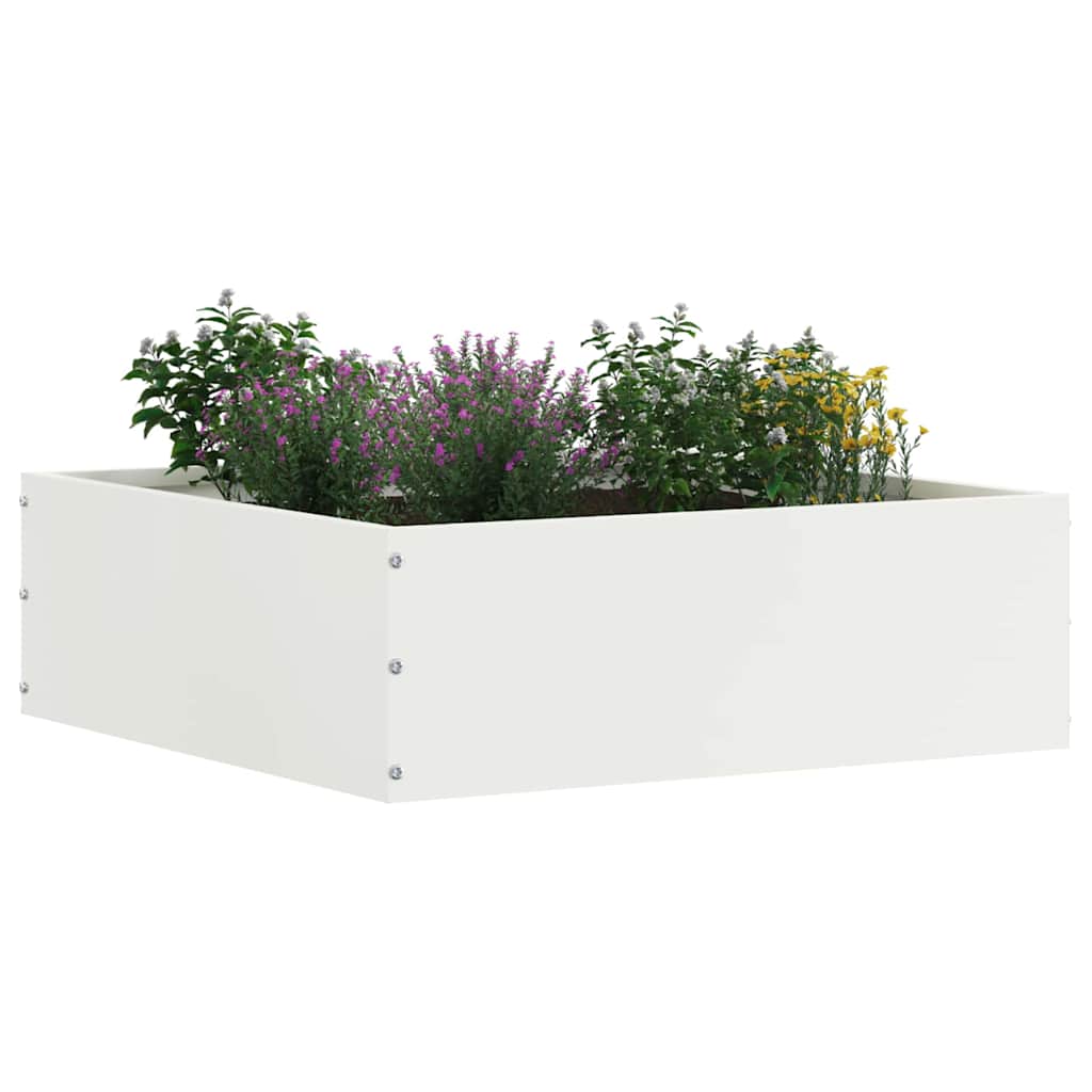 Bordura per Prato 6 pcs Bianco 40 x 40 x 13 cm Acciaio