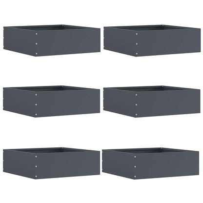 Bordura per Prato 6 pcs Antracite 40 x 40 x 13 cm Acciaio