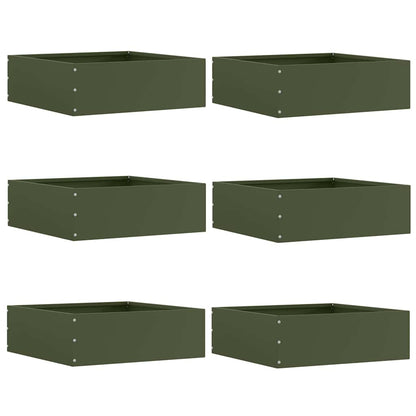 Bordura per Prato 6 pcs Verde oliva 40 x 40 x 13 cm Acciaio