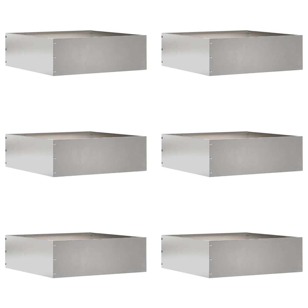 Bordura per Prato 6 pcs Argento 40 x 40 x 13 cm