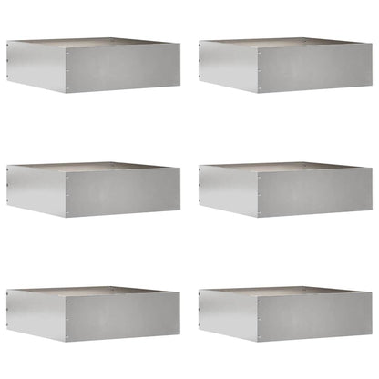 Bordura per Prato 6 pcs Argento 40 x 40 x 13 cm