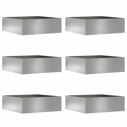 Bordura per Prato 6 pcs Argento 40 x 40 x 13 cm Acciaio zincato