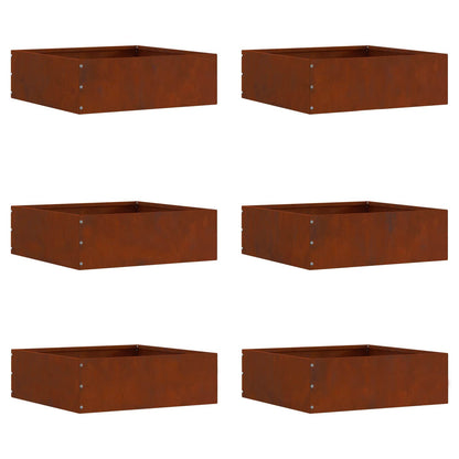 Bordura per Prato 6 pcs Ruggine 40 x 40 x 13 cm