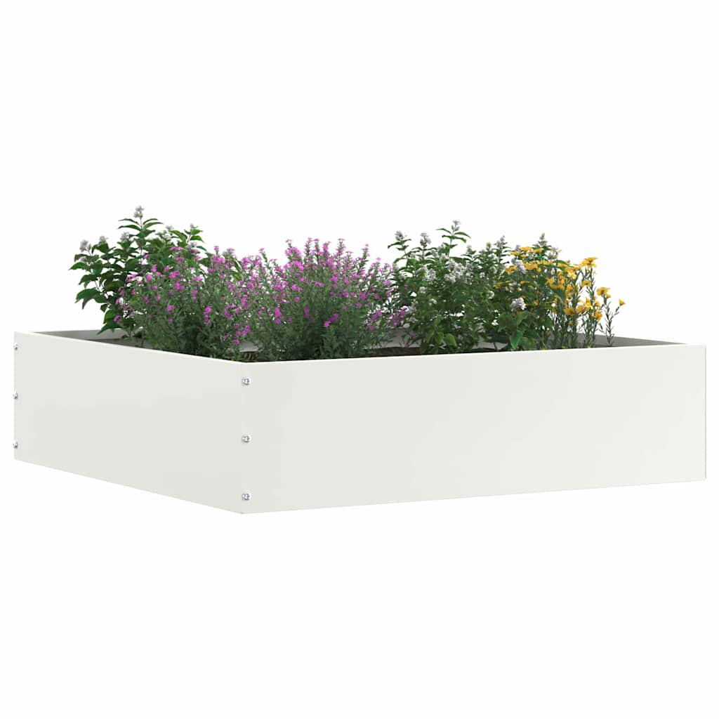 Bordura per Prato 6 pcs Bianco 50 x 50 x 13 cm Acciaio