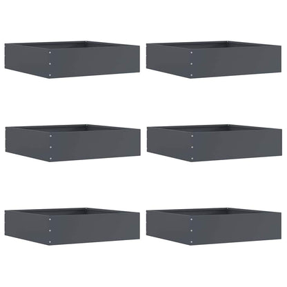 Bordura per Prato 6 pcs Antracite 50 x 50 x 13 cm Acciaio