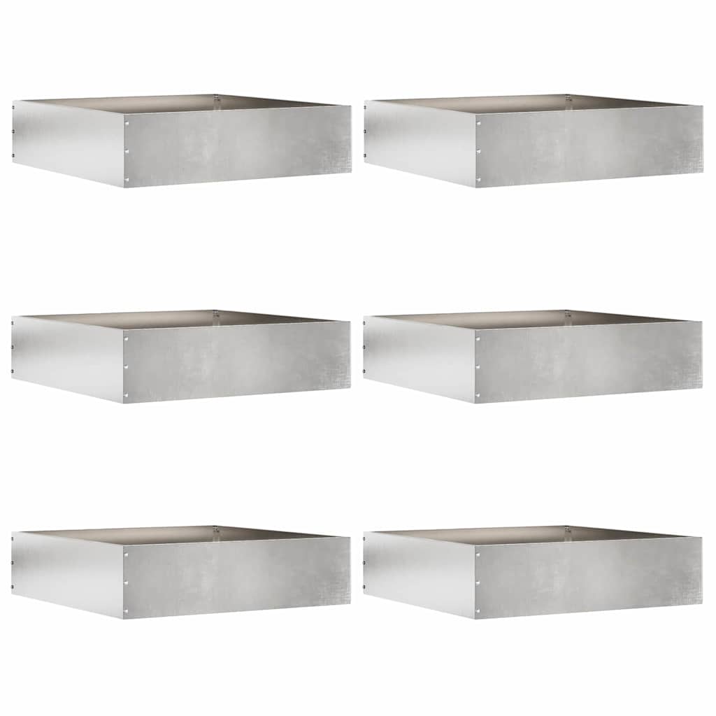 Bordura per Prato 6 pcs Argento 50 x 50 x 13 cm