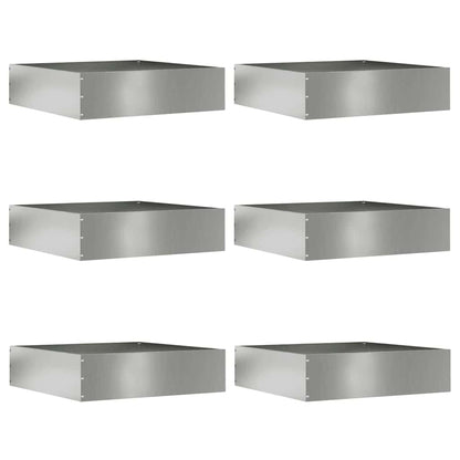 Bordura per Prato 6 pcs Argento 50 x 50 x 13 cm Acciaio zincato