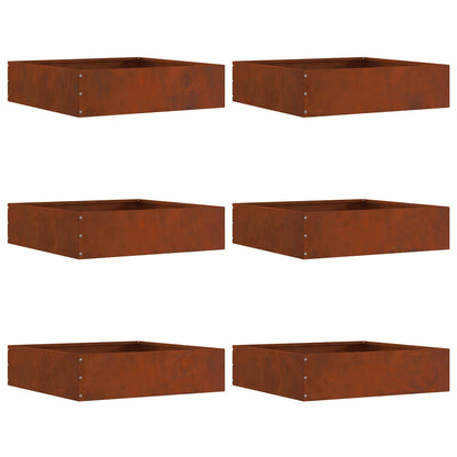Bordura per Prato 6 pcs Ruggine 50 x 50 x 13 cm