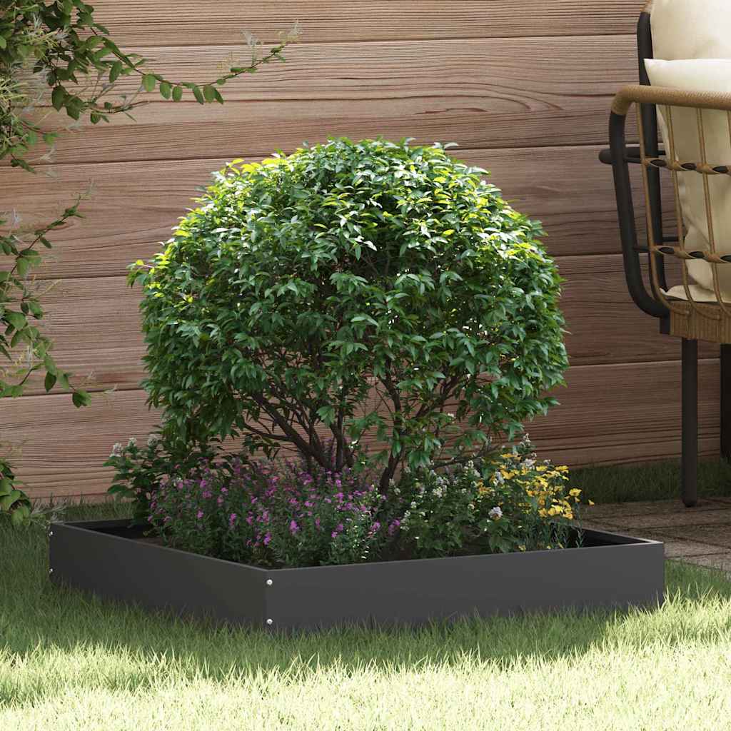 Bordura per Prato 6 pcs Nero 60 x 60 x 13 cm Acciaio