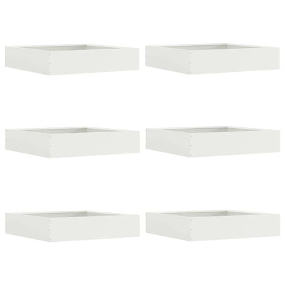 Bordura per Prato 6 pcs Bianco 60 x 60 x 13 cm Acciaio